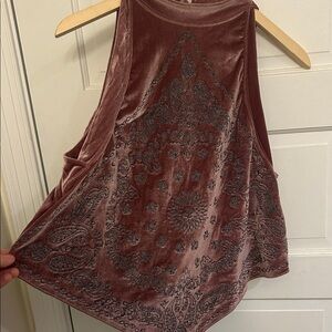 Velvet Paisley Bandana Sleeveless Top